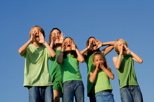 Group of children shouting