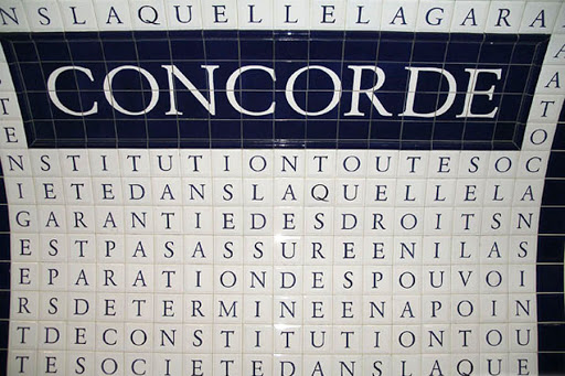 Letters in the subway station, Concorde, in Paris &#8211; it