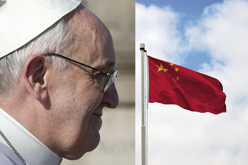 China flag and the Pope Francis &#8211; it