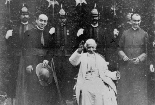 pope leo xiii sitting waving smiling &#8211; it
