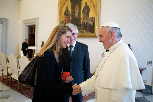 Franca Giansoldati and Pope Francis