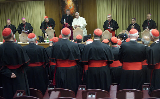 October 20, 2014: Pope Francis leads a consistory for the beatification of Giuseppe Vaz and Maria Cristina dell&#8217;Immacolata Concezione in the Synod Hall at the Vatican 2 &#8211; it