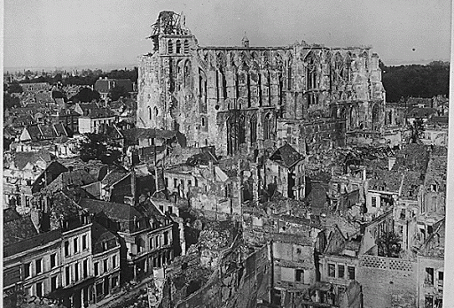 WWI ruins of Catherdral of St. Quentin &#8211; it