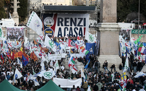 Manifestazione Lega Nord con Casapound