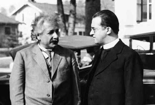 Einstein con padre Lemaitre