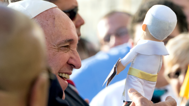 Pope Francis with puppet