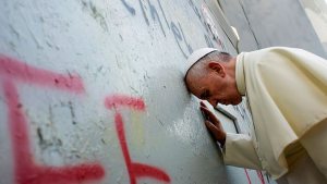 Pope Francis – touches the wall – Holy Land