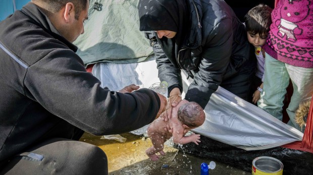 Refugees on Greek-Macedonian border