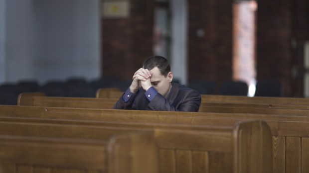 alone church young pray