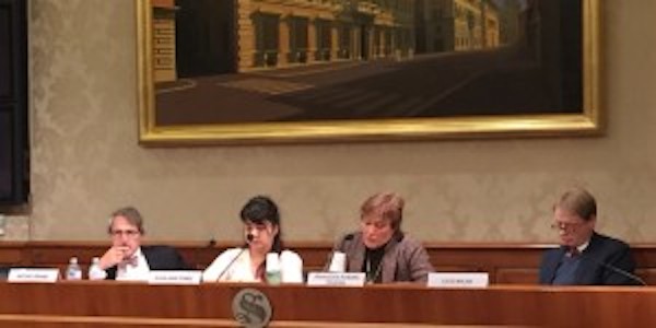 Toni Brandi, Elisa Gomez, Francesca Romana Poleggi e il senatore Lucio Malan 