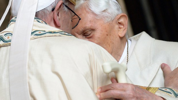 HERO ROME JUBILEE POPE FRANCIS BENEDICT XVI VINCENZO PINTO : AFP AI