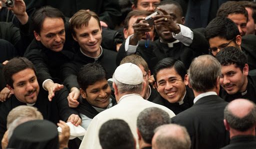 Pope Francis during a special audience with priests and seminarists &#8211; fr