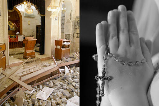 Iraqian church destroyed &#8211; Photo montage &#8211; fr