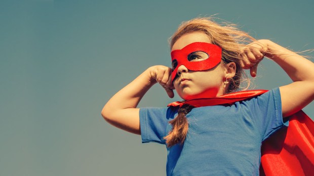 WEB3 SUPER HERO DAUGHTER LITTLE GIRL CAPE COSTUME MASK INDEPENDENT Shutterstock