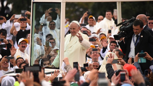 POPE FRANCIS,SIMON BOLIVAR PARK