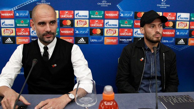 Pep Guardiola and David Silva