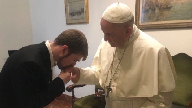 POPE FRANCIS MEETS THOMAS EVANS