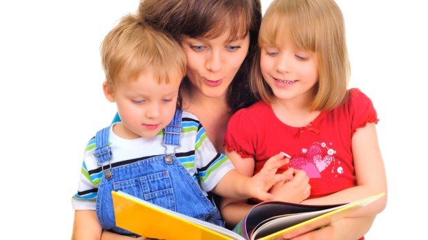 MOTHER READING BOOK,