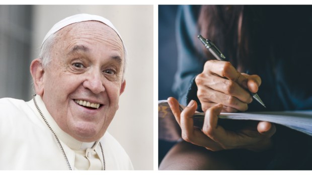 POPE FRANCIS, WRITING, COLLAGE