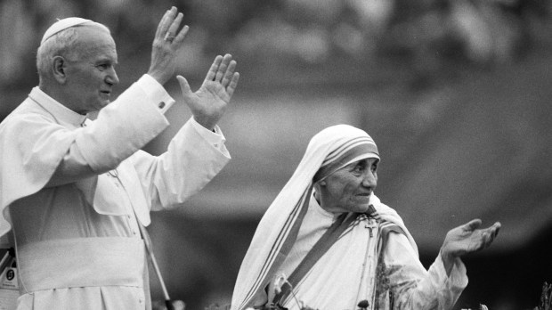 Mother Teresa and Pope John Paul II