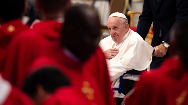 Pope Francis during Holy Mass on Pentecost Sunday presided over by cardinal Giovanni Battista Re