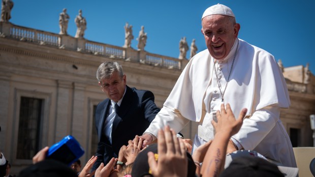 Pope Francis during his weekly general audience in St. Peter's square at the Vatican