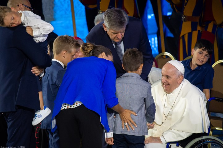 Pope Francis attends the Festival of Families - 10th World Meeting of Families - Paul VI Hall