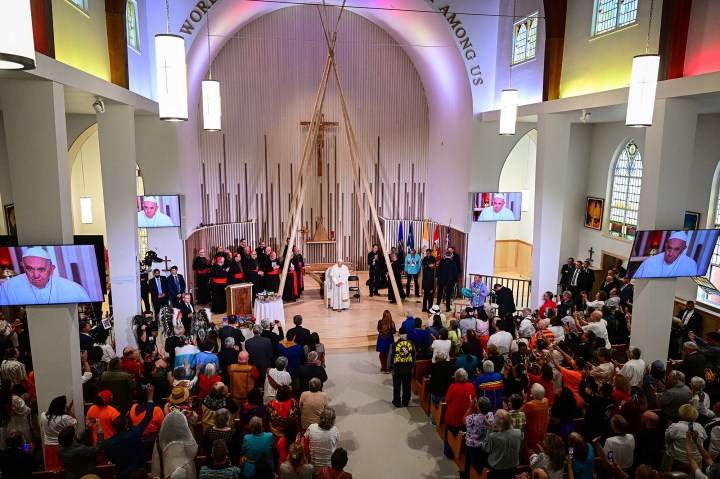 Pope-Francis-at-the-Sacred-Heart-Church-of-the-First-Peoples-Indigenous-community-in-Edmonton-AFP