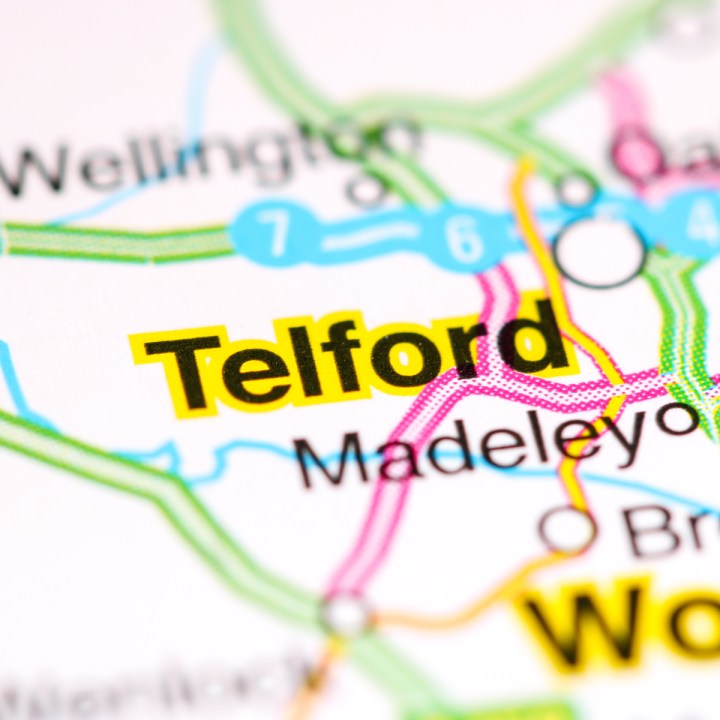 TELFORD, MAPPA, INGHILTERRA