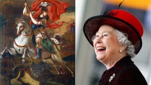 Saint-George-killing-the-dragon-and-Her-Royal-Highness-Queen-Elizabeth-II