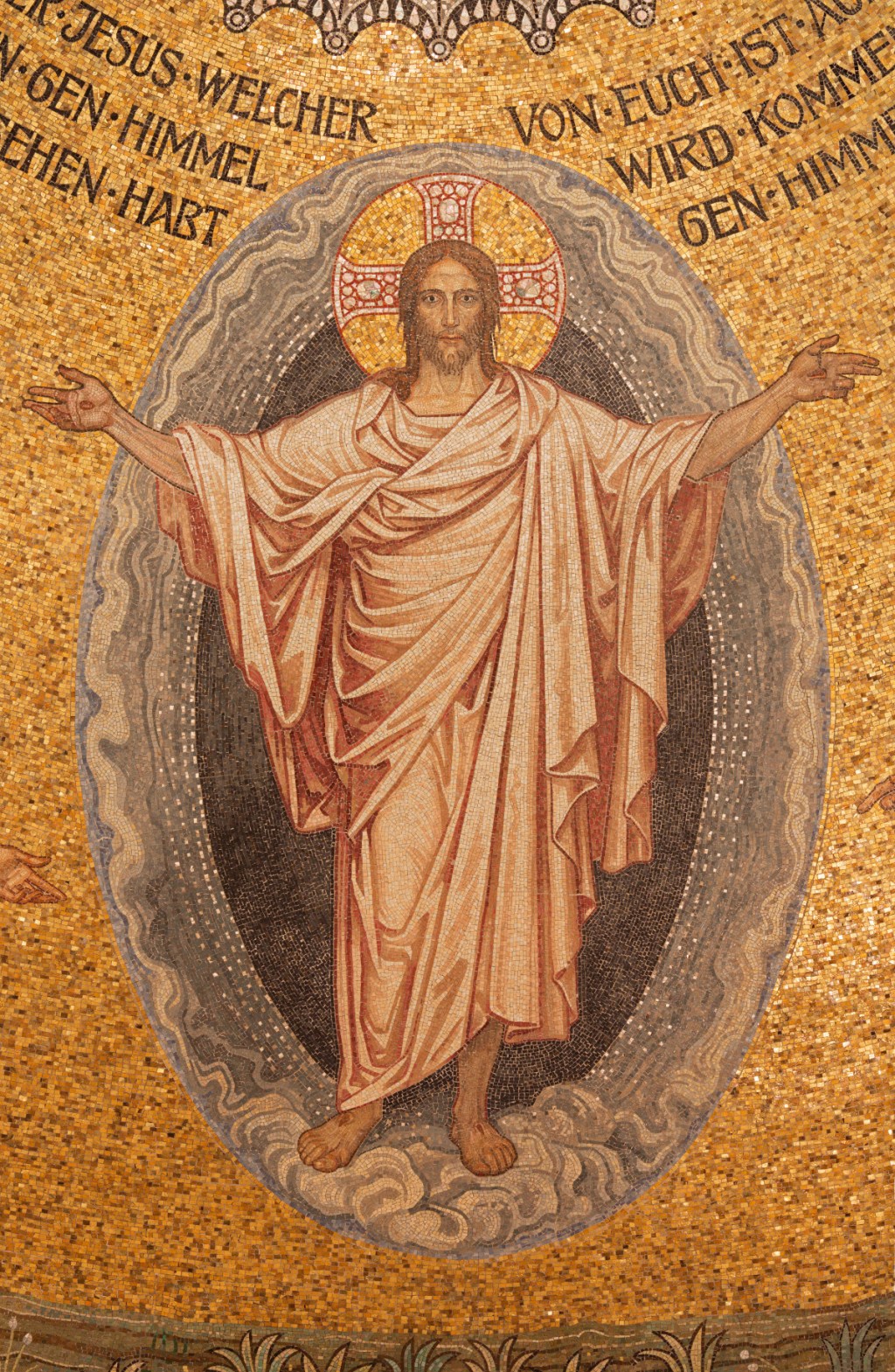 mozaika z kościoła w Jerozolimie przedstawiająca zmartwychwstałego Chrystusa