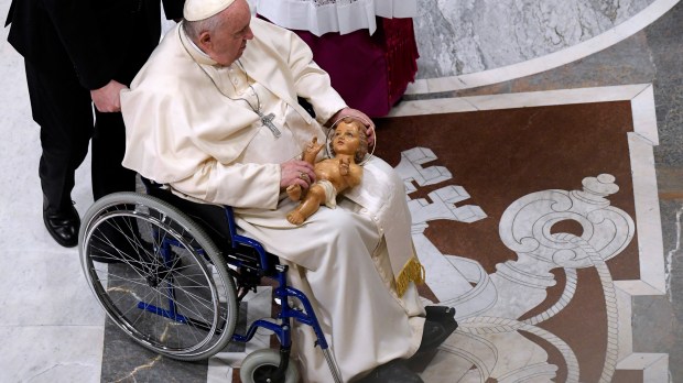 Pope Francis attends the Christmas Eve mass-AFP